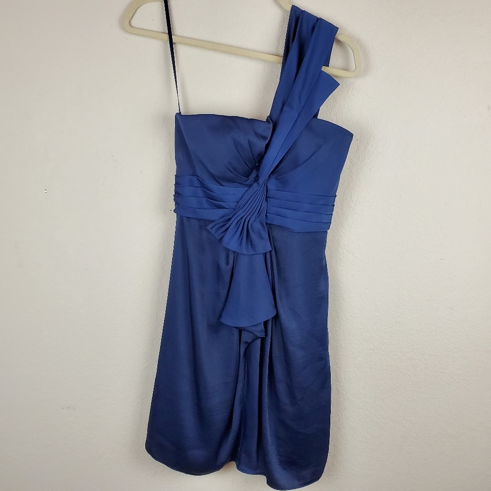 BCBGMaxAzria Blue Palais One Shoulder Dress - Picture 5 of 7